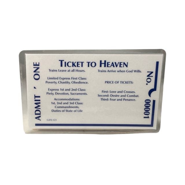 Ticket to Heaven Prayer Card