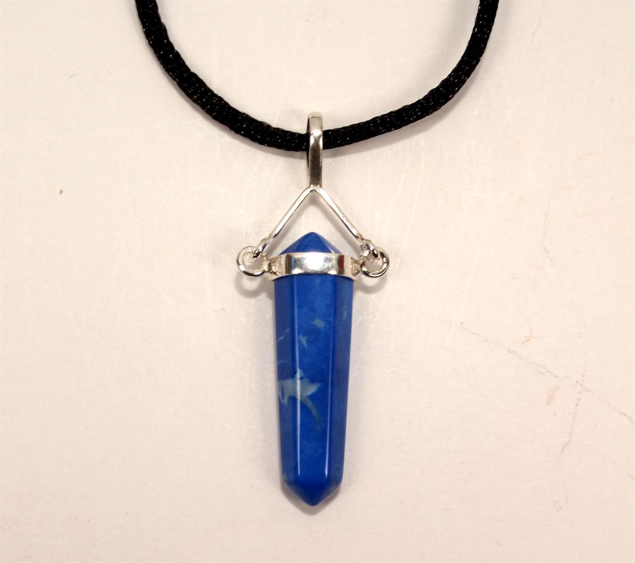 Sterling Silver- Turquoise Good Luck Crystal Point Necklace