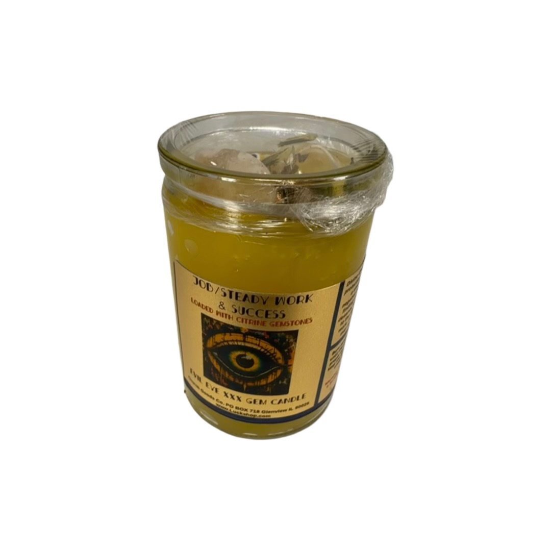 Job/Steady Work & Success  Evil Eye XXX "Gemstone" Candle (50 Hr)