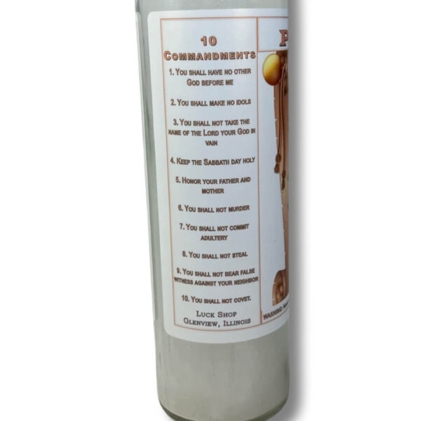 10 commandments side candle