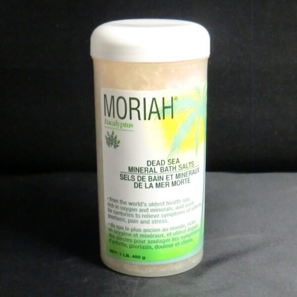 Moriah Dead Sea Salt 1 lb (Turn Back Evil) Eucalyptus Scented Jar