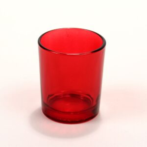 Glass Votive Candle Holder - Red