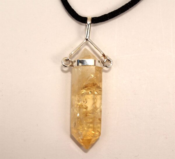 Citrine Job and Success Crystal Point Necklace