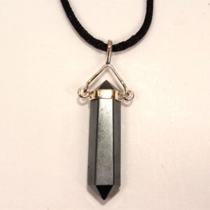 Hematite Jinx Removing Crystal Point Necklace