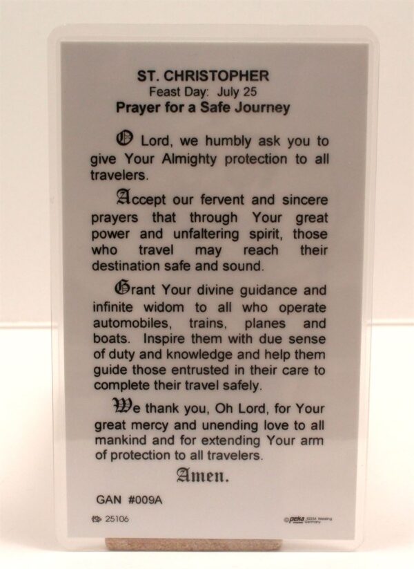 St. Christopher Prayer Card
