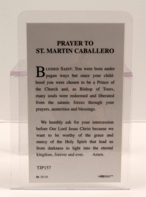 CLEARANCE: St. Martin Caballero Prayer Card